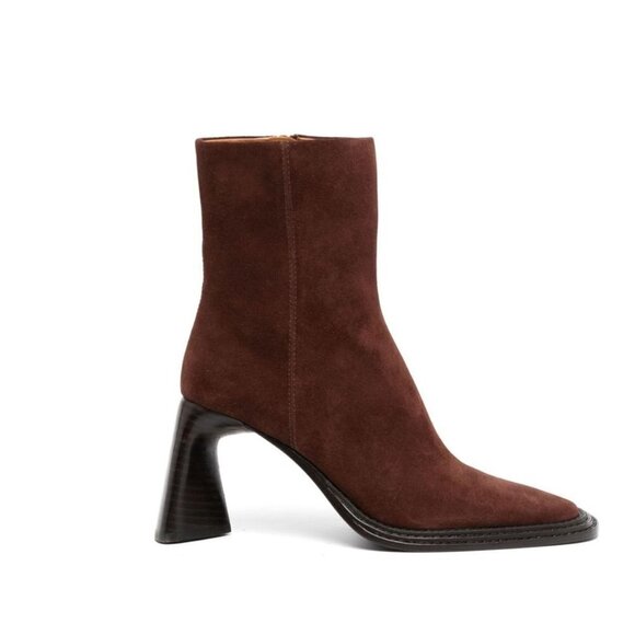 Alexander Wang Boots Booker 80mm Ankle Boot Brown Suede Leather Women Sz 37 NEW - Picture 1 of 13